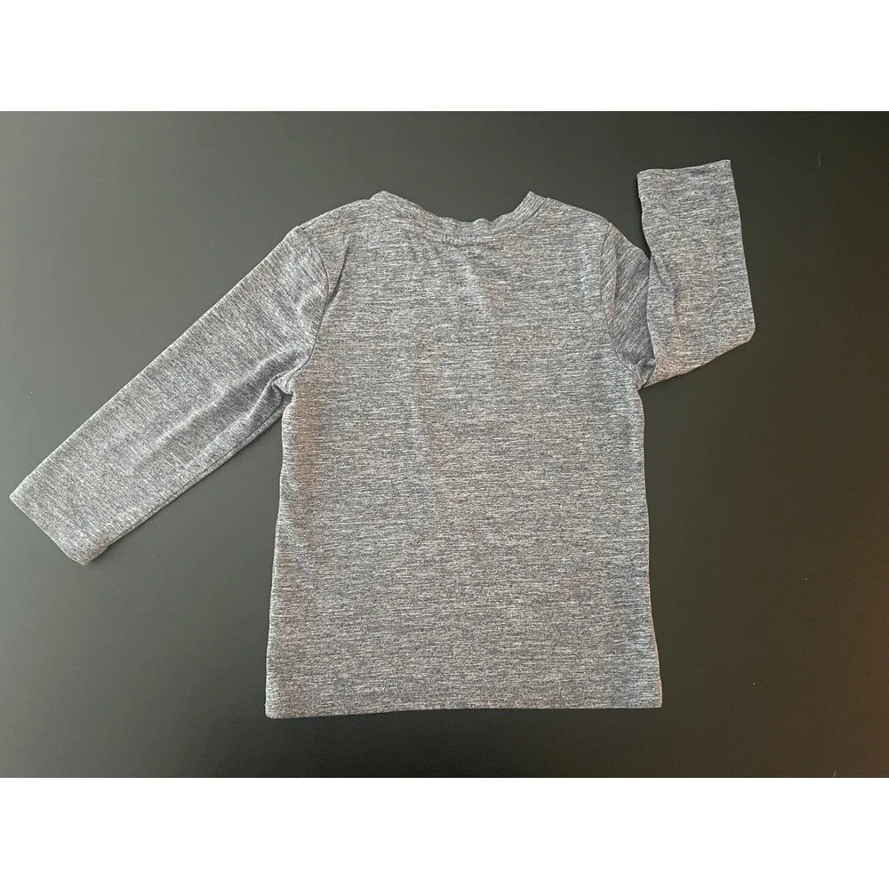 Cat & Jack Toddler Gray Heather Coral Stripe Long Sleeve Tee 2T (1055)